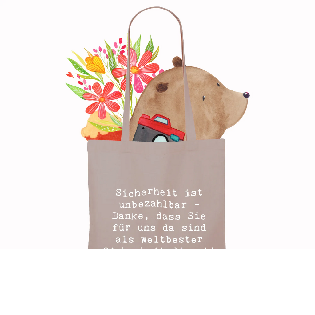 Tragetasche Sicherheit ist unbezahlbar - Danke, dass Sie für uns da sind als weltbester Sicherheitsdienst! Beuteltasche, Beutel, Einkaufstasche, Jutebeutel, Stoffbeutel, Tasche, Shopper, Umhängetasche, Strandtasche, Schultertasche, Stofftasche, Tragetasche, Badetasche, Jutetasche, Einkaufstüte, Laptoptasche