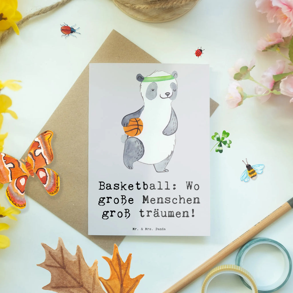 Grußkarte Basketball Träume Grußkarte, Klappkarte, Einladungskarte, Glückwunschkarte, Hochzeitskarte, Geburtstagskarte, Karte, Ansichtskarten, Geschenk, Sport, Sportart, Hobby, Schenken, Danke, Dankeschön, Auszeichnung, Gewinn, Sportler