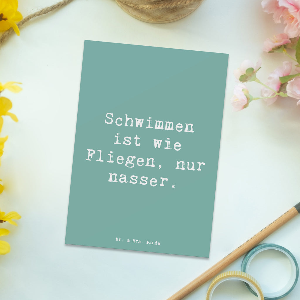 Postkarte Schwimmen wie Fliegen