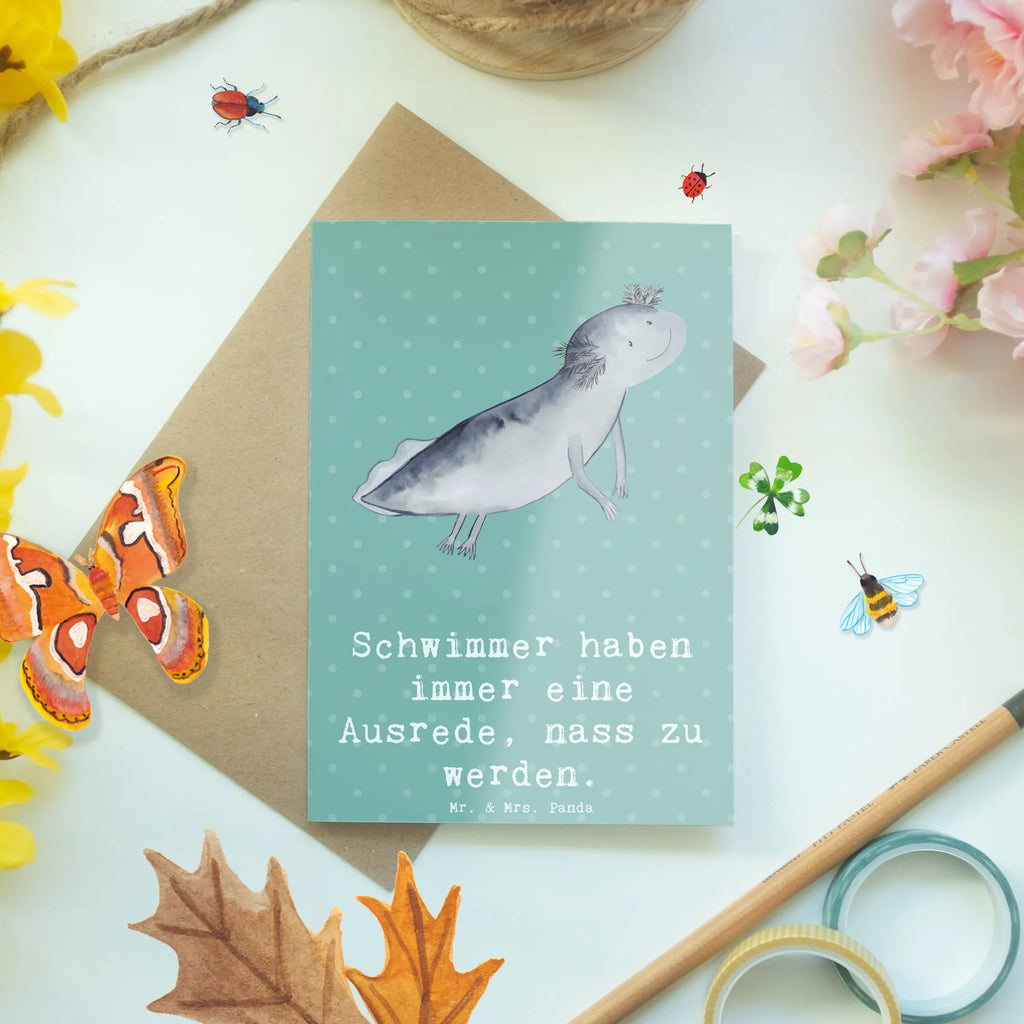 Grußkarte Schwimmen Ausrede Grußkarte, Klappkarte, Einladungskarte, Glückwunschkarte, Hochzeitskarte, Geburtstagskarte, Karte, Ansichtskarten, Geschenk, Sport, Sportart, Hobby, Schenken, Danke, Dankeschön, Auszeichnung, Gewinn, Sportler