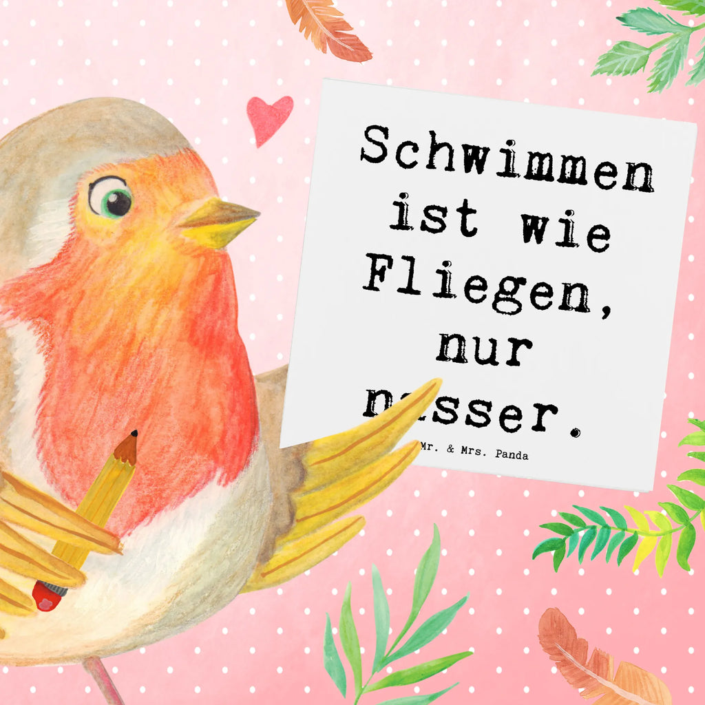 Deluxe Karte Spruch Schwimmen wie Fliegen Karte, Grußkarte, Klappkarte, Einladungskarte, Glückwunschkarte, Hochzeitskarte, Geburtstagskarte, Hochwertige Grußkarte, Hochwertige Klappkarte, Geschenk, Sport, Sportart, Hobby, Schenken, Danke, Dankeschön, Auszeichnung, Gewinn, Sportler