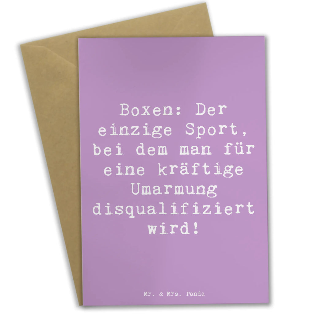 Grußkarte Spruch Boxen: Der einzige Sport, bei dem man für eine kräftige Umarmung disqualifiziert wird! Grußkarte, Klappkarte, Einladungskarte, Glückwunschkarte, Hochzeitskarte, Geburtstagskarte, Karte, Ansichtskarten, Geschenk, Sport, Sportart, Hobby, Schenken, Danke, Dankeschön, Auszeichnung, Gewinn, Sportler