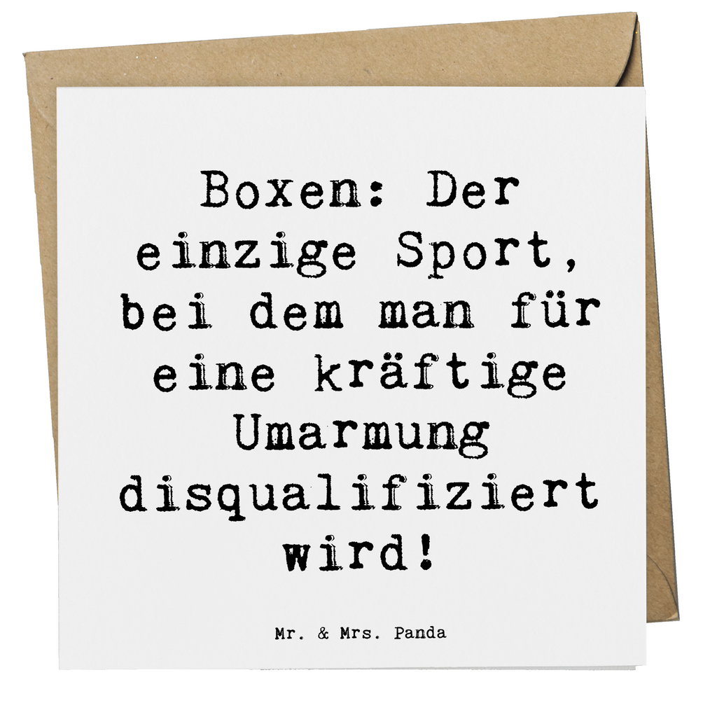 Deluxe Karte Spruch Boxen: Der einzige Sport, bei dem man für eine kräftige Umarmung disqualifiziert wird! Karte, Grußkarte, Klappkarte, Einladungskarte, Glückwunschkarte, Hochzeitskarte, Geburtstagskarte, Hochwertige Grußkarte, Hochwertige Klappkarte, Geschenk, Sport, Sportart, Hobby, Schenken, Danke, Dankeschön, Auszeichnung, Gewinn, Sportler