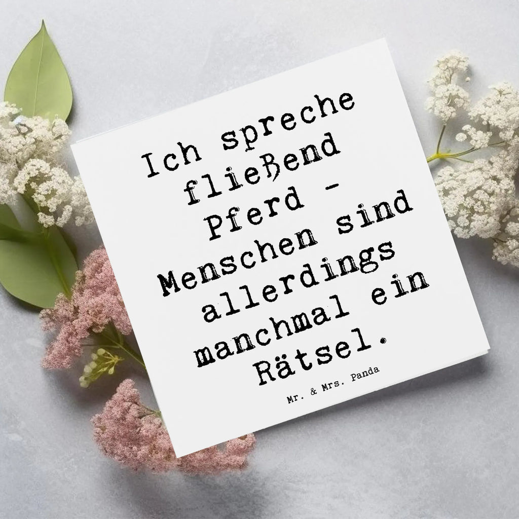 Deluxe Karte Spruch Reiten und Rätsel Karte, Grußkarte, Klappkarte, Einladungskarte, Glückwunschkarte, Hochzeitskarte, Geburtstagskarte, Hochwertige Grußkarte, Hochwertige Klappkarte, Geschenk, Sport, Sportart, Hobby, Schenken, Danke, Dankeschön, Auszeichnung, Gewinn, Sportler