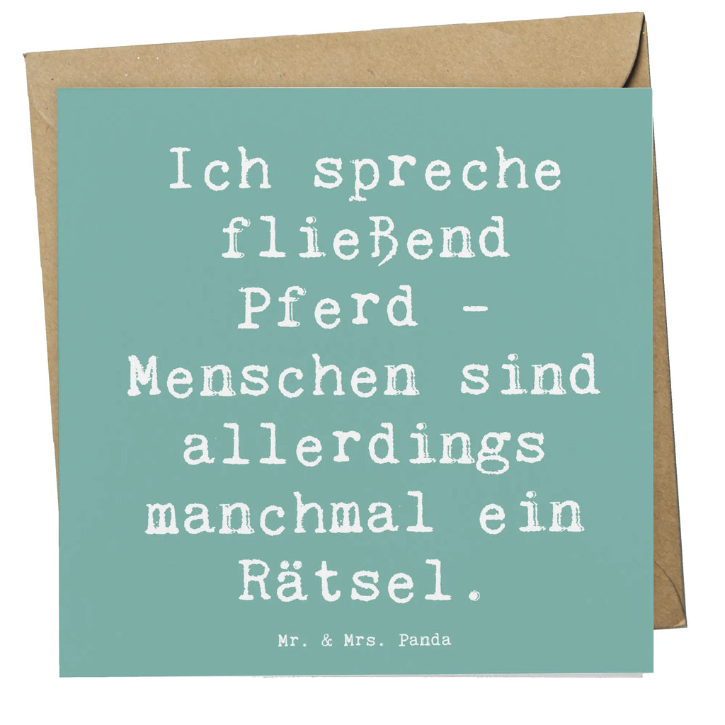 Deluxe Karte Spruch Reiten und Rätsel Karte, Grußkarte, Klappkarte, Einladungskarte, Glückwunschkarte, Hochzeitskarte, Geburtstagskarte, Hochwertige Grußkarte, Hochwertige Klappkarte, Geschenk, Sport, Sportart, Hobby, Schenken, Danke, Dankeschön, Auszeichnung, Gewinn, Sportler