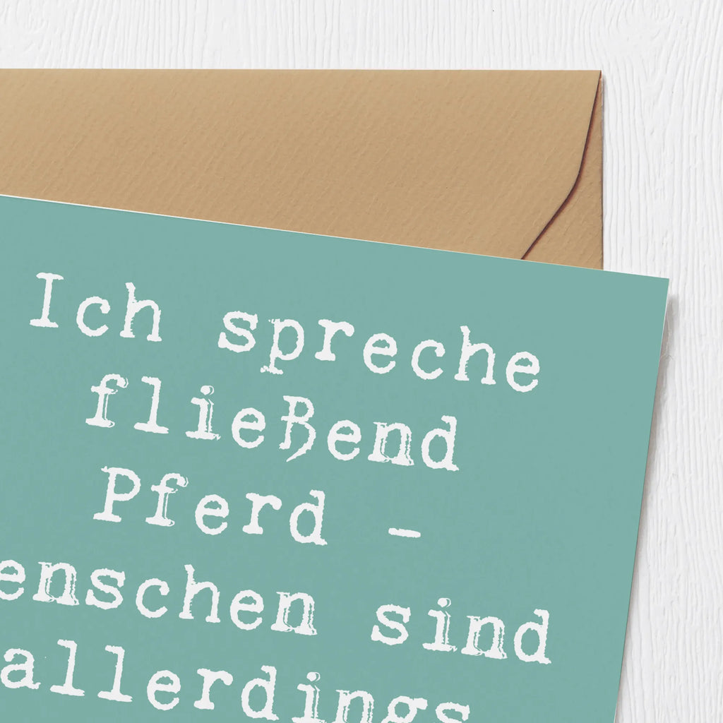 Deluxe Karte Spruch Reiten und Rätsel Karte, Grußkarte, Klappkarte, Einladungskarte, Glückwunschkarte, Hochzeitskarte, Geburtstagskarte, Hochwertige Grußkarte, Hochwertige Klappkarte, Geschenk, Sport, Sportart, Hobby, Schenken, Danke, Dankeschön, Auszeichnung, Gewinn, Sportler