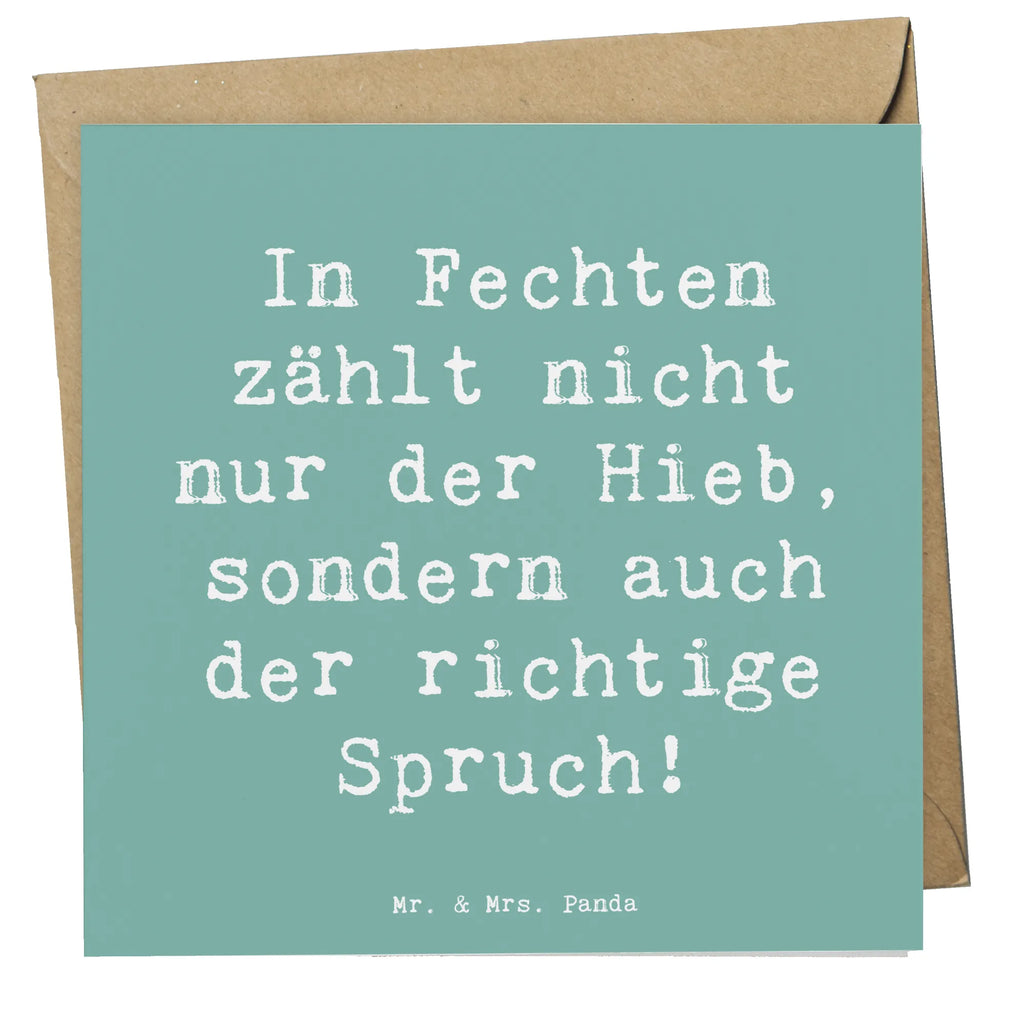 Deluxe Karte Fechten Spruch Karte, Grußkarte, Klappkarte, Einladungskarte, Glückwunschkarte, Hochzeitskarte, Geburtstagskarte, Hochwertige Grußkarte, Hochwertige Klappkarte, Geschenk, Sport, Sportart, Hobby, Schenken, Danke, Dankeschön, Auszeichnung, Gewinn, Sportler