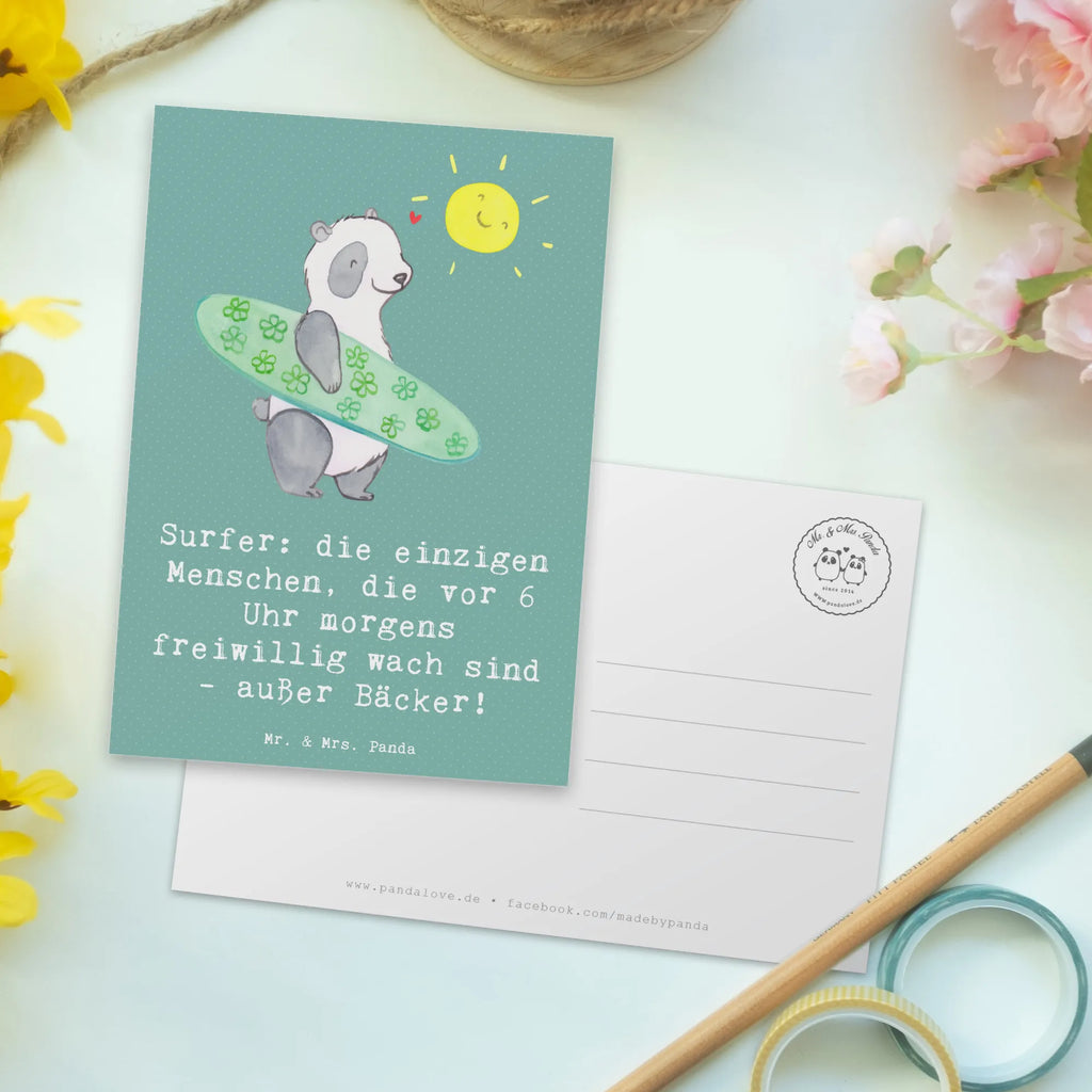 Postkarte Surfen Frühaufsteher Postkarte, Karte, Geschenkkarte, Grußkarte, Einladung, Ansichtskarte, Geburtstagskarte, Einladungskarte, Dankeskarte, Ansichtskarten, Einladung Geburtstag, Einladungskarten Geburtstag, Geschenk, Sport, Sportart, Hobby, Schenken, Danke, Dankeschön, Auszeichnung, Gewinn, Sportler