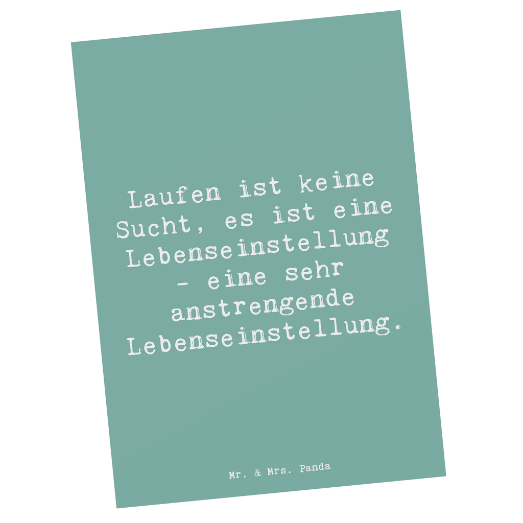 Postkarte Spruch Laufen ist keine Sucht, es ist eine Lebenseinstellung - eine sehr anstrengende Lebenseinstellung. Postkarte, Karte, Geschenkkarte, Grußkarte, Einladung, Ansichtskarte, Geburtstagskarte, Einladungskarte, Dankeskarte, Ansichtskarten, Einladung Geburtstag, Einladungskarten Geburtstag, Geschenk, Sport, Sportart, Hobby, Schenken, Danke, Dankeschön, Auszeichnung, Gewinn, Sportler