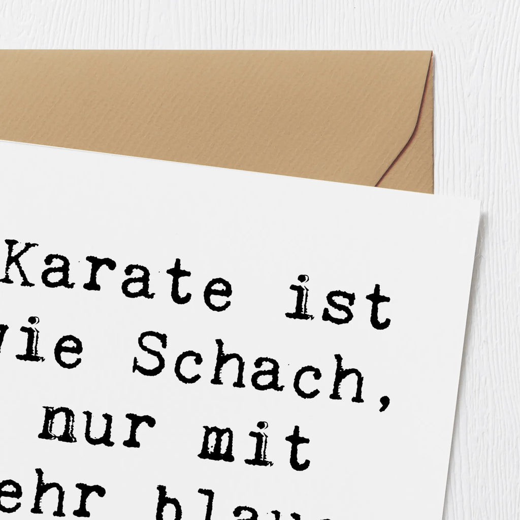 Deluxe Karte Spruch Karate Schach Karte, Grußkarte, Klappkarte, Einladungskarte, Glückwunschkarte, Hochzeitskarte, Geburtstagskarte, Hochwertige Grußkarte, Hochwertige Klappkarte, Geschenk, Sport, Sportart, Hobby, Schenken, Danke, Dankeschön, Auszeichnung, Gewinn, Sportler