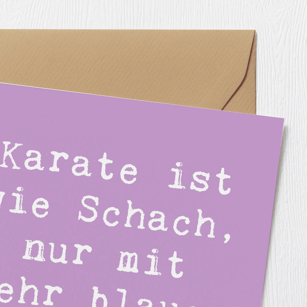 Deluxe Karte Spruch Karate Schach Karte, Grußkarte, Klappkarte, Einladungskarte, Glückwunschkarte, Hochzeitskarte, Geburtstagskarte, Hochwertige Grußkarte, Hochwertige Klappkarte, Geschenk, Sport, Sportart, Hobby, Schenken, Danke, Dankeschön, Auszeichnung, Gewinn, Sportler