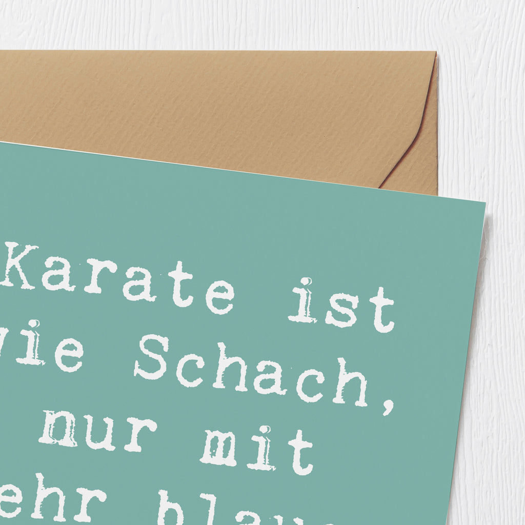 Deluxe Karte Spruch Karate Schach Karte, Grußkarte, Klappkarte, Einladungskarte, Glückwunschkarte, Hochzeitskarte, Geburtstagskarte, Hochwertige Grußkarte, Hochwertige Klappkarte, Geschenk, Sport, Sportart, Hobby, Schenken, Danke, Dankeschön, Auszeichnung, Gewinn, Sportler