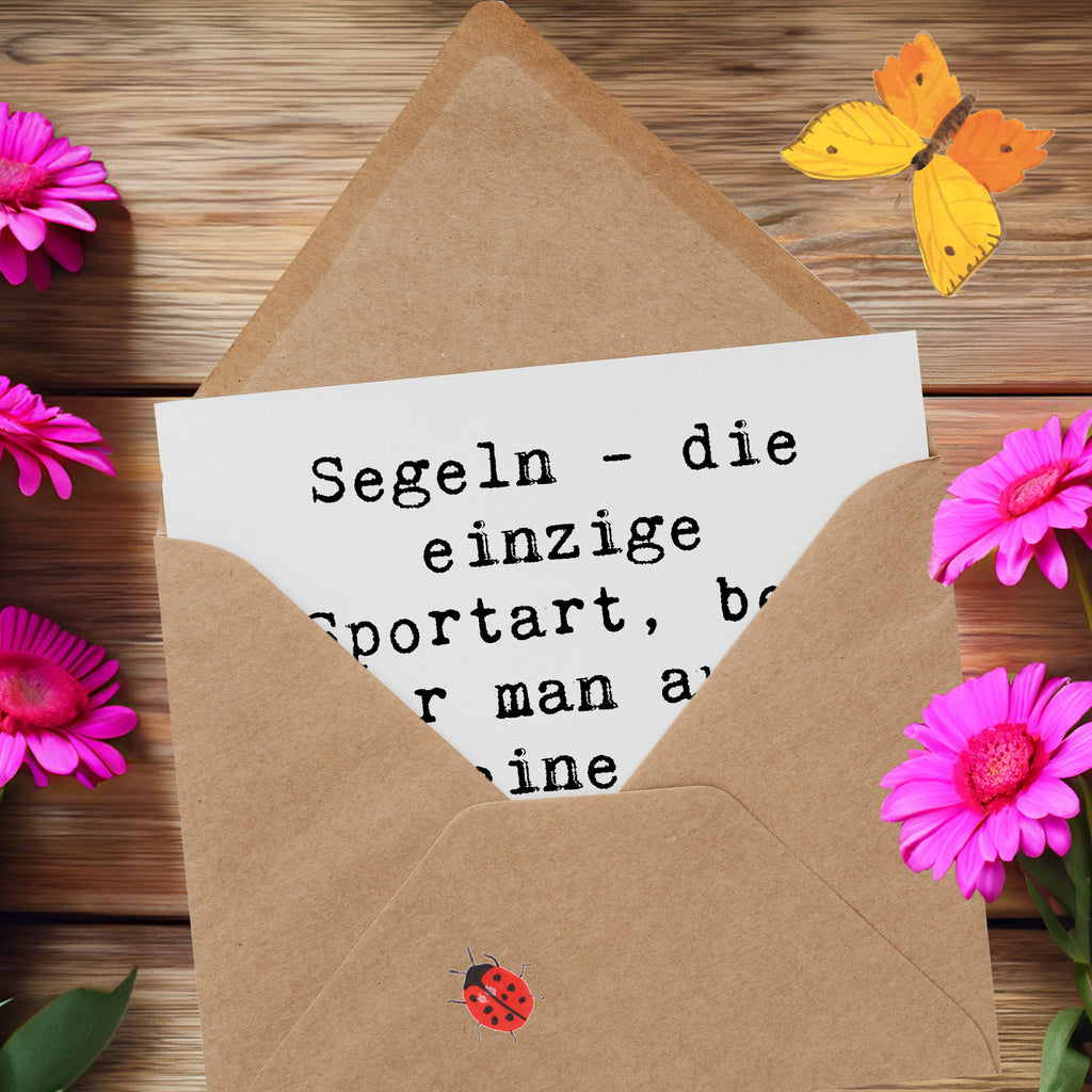 Deluxe Karte Spruch Segeln Umweg Karte, Grußkarte, Klappkarte, Einladungskarte, Glückwunschkarte, Hochzeitskarte, Geburtstagskarte, Hochwertige Grußkarte, Hochwertige Klappkarte, Geschenk, Sport, Sportart, Hobby, Schenken, Danke, Dankeschön, Auszeichnung, Gewinn, Sportler