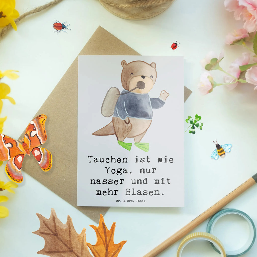 Grußkarte Tauchen Yoga Grußkarte, Klappkarte, Einladungskarte, Glückwunschkarte, Hochzeitskarte, Geburtstagskarte, Karte, Ansichtskarten, Geschenk, Sport, Sportart, Hobby, Schenken, Danke, Dankeschön, Auszeichnung, Gewinn, Sportler