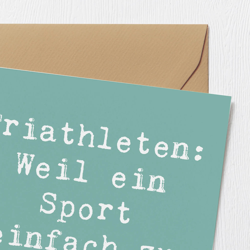 Deluxe Karte Spruch Triathlon Helden Karte, Grußkarte, Klappkarte, Einladungskarte, Glückwunschkarte, Hochzeitskarte, Geburtstagskarte, Hochwertige Grußkarte, Hochwertige Klappkarte, Geschenk, Sport, Sportart, Hobby, Schenken, Danke, Dankeschön, Auszeichnung, Gewinn, Sportler