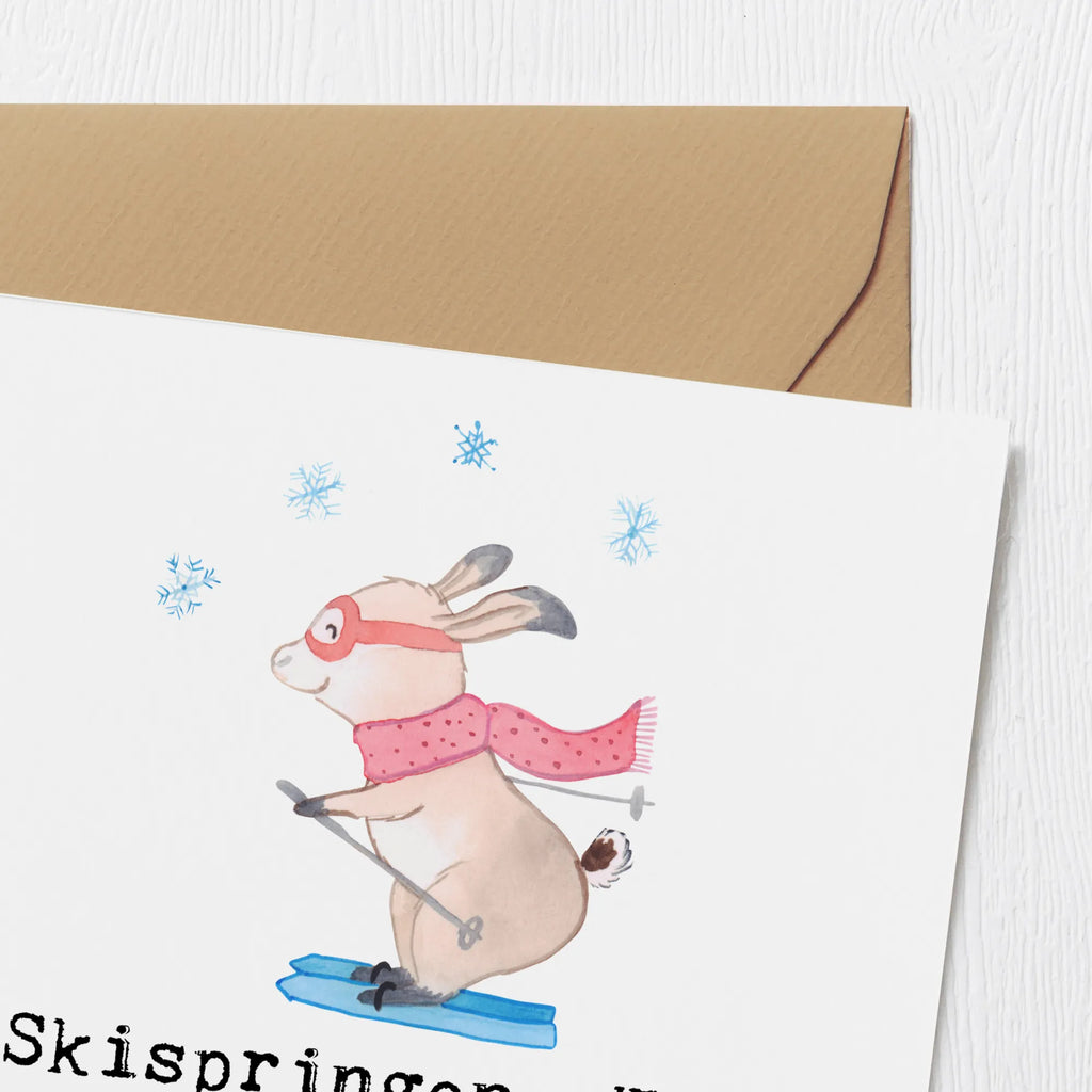 Deluxe Karte Skispringen Kunstflug Karte, Grußkarte, Klappkarte, Einladungskarte, Glückwunschkarte, Hochzeitskarte, Geburtstagskarte, Hochwertige Grußkarte, Hochwertige Klappkarte, Geschenk, Sport, Sportart, Hobby, Schenken, Danke, Dankeschön, Auszeichnung, Gewinn, Sportler