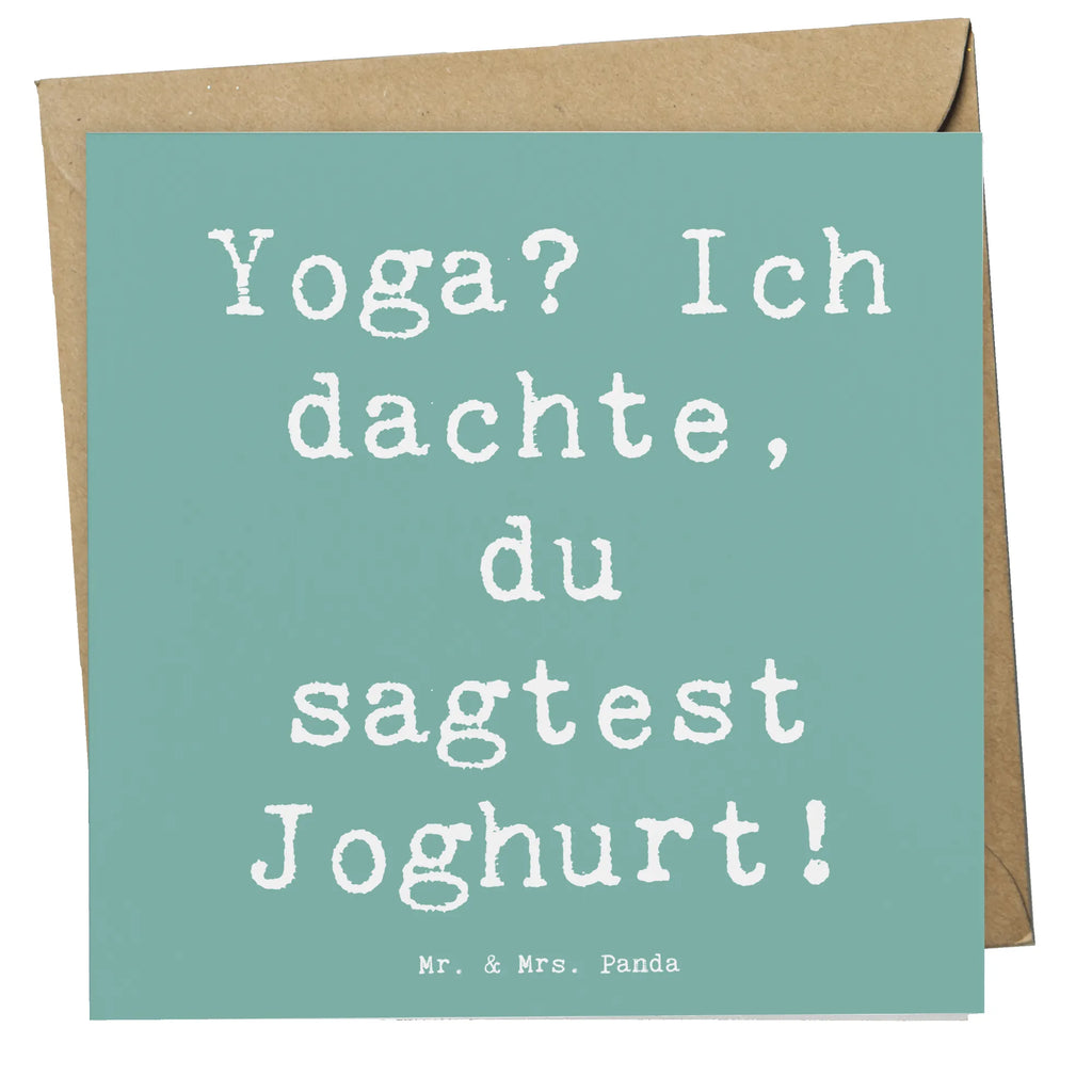 Deluxe Karte Spruch Yoga Humor Karte, Grußkarte, Klappkarte, Einladungskarte, Glückwunschkarte, Hochzeitskarte, Geburtstagskarte, Hochwertige Grußkarte, Hochwertige Klappkarte, Geschenk, Sport, Sportart, Hobby, Schenken, Danke, Dankeschön, Auszeichnung, Gewinn, Sportler