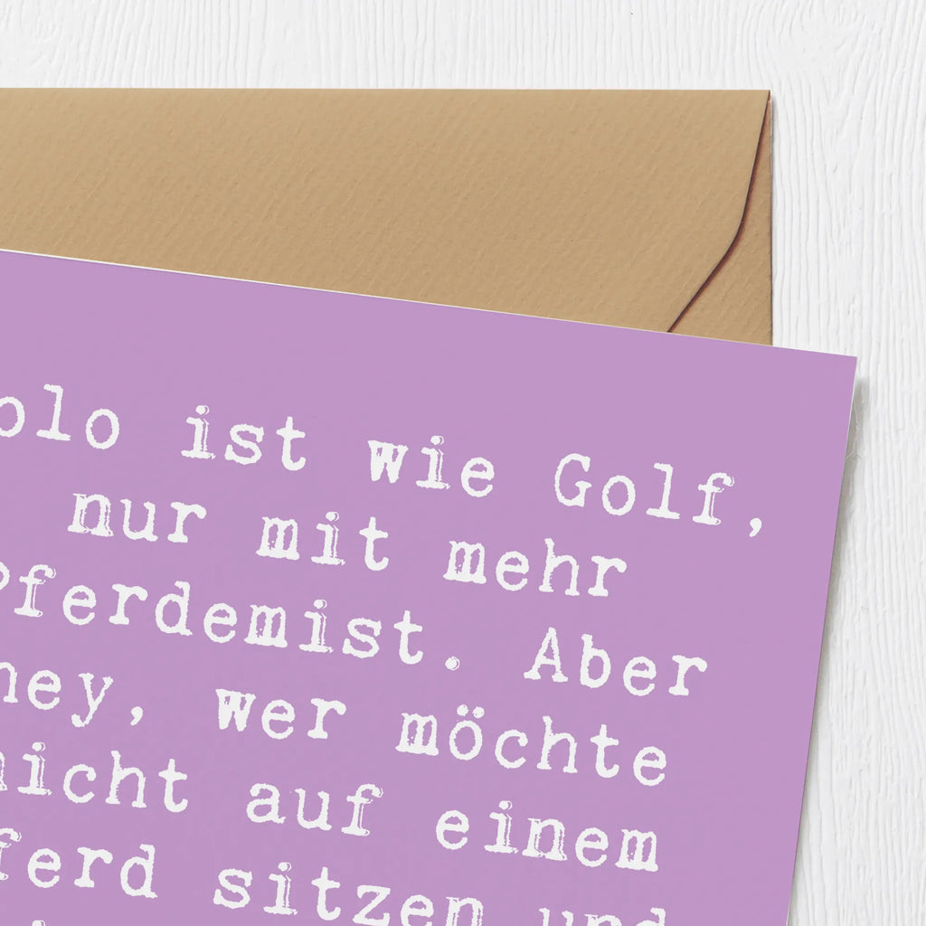 Deluxe Karte Spruch Polo Abenteuer Karte, Grußkarte, Klappkarte, Einladungskarte, Glückwunschkarte, Hochzeitskarte, Geburtstagskarte, Hochwertige Grußkarte, Hochwertige Klappkarte, Geschenk, Sport, Sportart, Hobby, Schenken, Danke, Dankeschön, Auszeichnung, Gewinn, Sportler