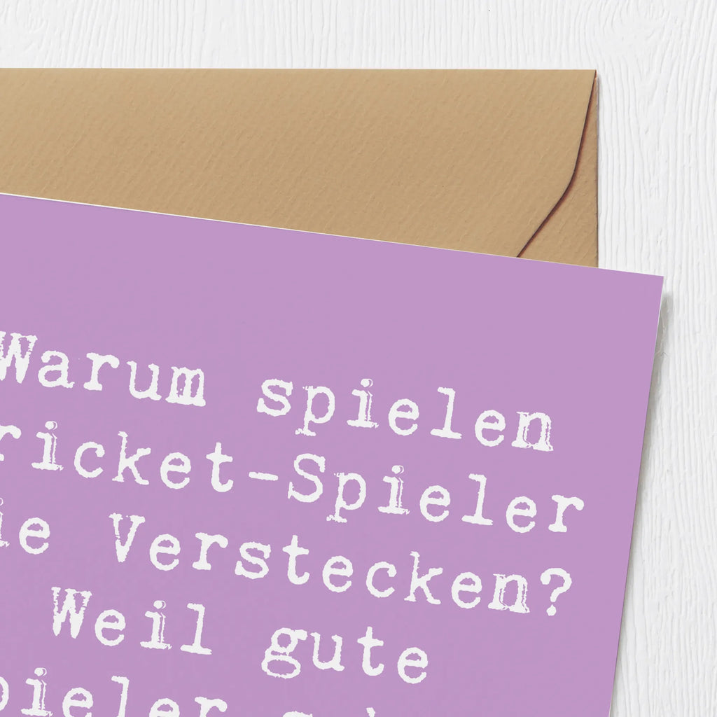 Deluxe Karte Spruch Cricket Verstecken Karte, Grußkarte, Klappkarte, Einladungskarte, Glückwunschkarte, Hochzeitskarte, Geburtstagskarte, Hochwertige Grußkarte, Hochwertige Klappkarte, Geschenk, Sport, Sportart, Hobby, Schenken, Danke, Dankeschön, Auszeichnung, Gewinn, Sportler