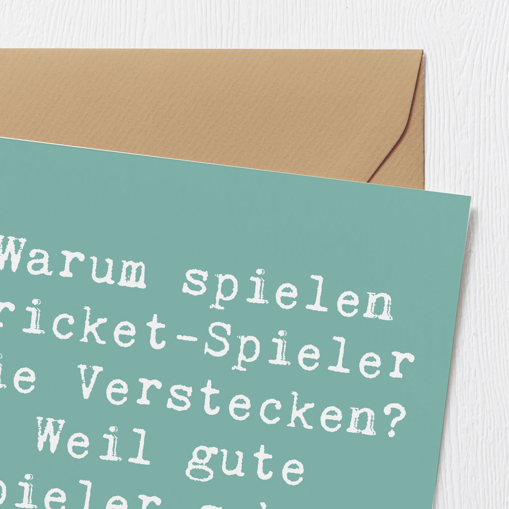 Deluxe Karte Spruch Cricket Verstecken Karte, Grußkarte, Klappkarte, Einladungskarte, Glückwunschkarte, Hochzeitskarte, Geburtstagskarte, Hochwertige Grußkarte, Hochwertige Klappkarte, Geschenk, Sport, Sportart, Hobby, Schenken, Danke, Dankeschön, Auszeichnung, Gewinn, Sportler