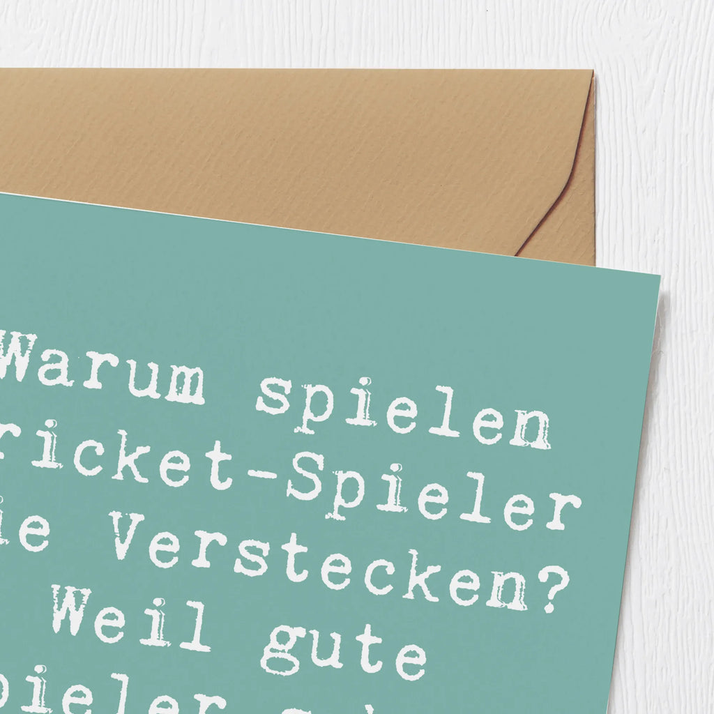 Deluxe Karte Spruch Cricket Verstecken Karte, Grußkarte, Klappkarte, Einladungskarte, Glückwunschkarte, Hochzeitskarte, Geburtstagskarte, Hochwertige Grußkarte, Hochwertige Klappkarte, Geschenk, Sport, Sportart, Hobby, Schenken, Danke, Dankeschön, Auszeichnung, Gewinn, Sportler