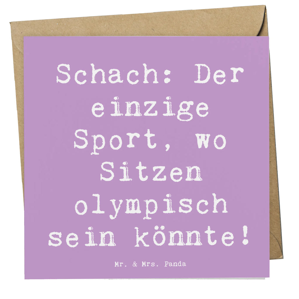 Deluxe Karte Spruch Schach: Der einzige Sport, wo Sitzen olympisch sein könnte! Karte, Grußkarte, Klappkarte, Einladungskarte, Glückwunschkarte, Hochzeitskarte, Geburtstagskarte, Hochwertige Grußkarte, Hochwertige Klappkarte, Geschenk, Sport, Sportart, Hobby, Schenken, Danke, Dankeschön, Auszeichnung, Gewinn, Sportler