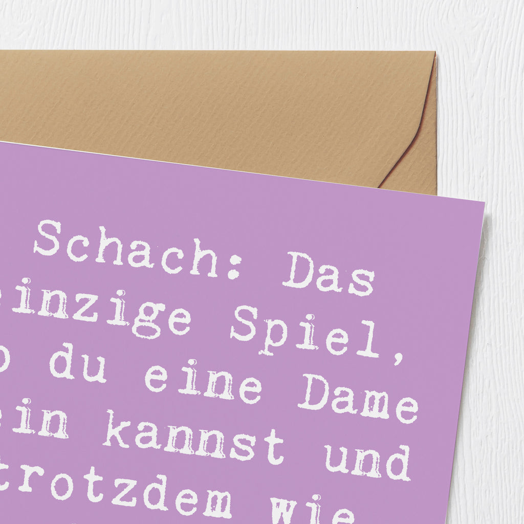 Deluxe Karte Spruch Schach Dame und König Karte, Grußkarte, Klappkarte, Einladungskarte, Glückwunschkarte, Hochzeitskarte, Geburtstagskarte, Hochwertige Grußkarte, Hochwertige Klappkarte, Geschenk, Sport, Sportart, Hobby, Schenken, Danke, Dankeschön, Auszeichnung, Gewinn, Sportler