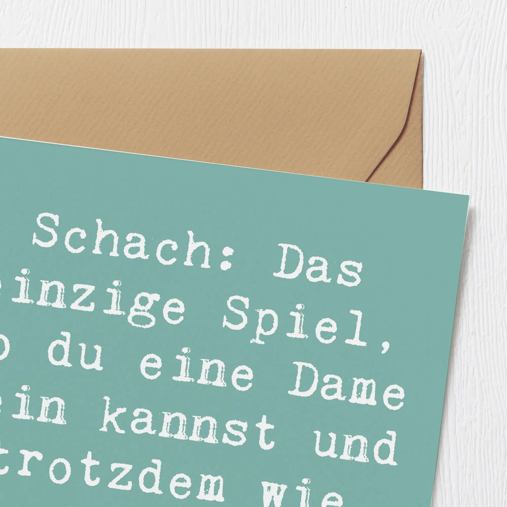 Deluxe Karte Spruch Schach Dame und König Karte, Grußkarte, Klappkarte, Einladungskarte, Glückwunschkarte, Hochzeitskarte, Geburtstagskarte, Hochwertige Grußkarte, Hochwertige Klappkarte, Geschenk, Sport, Sportart, Hobby, Schenken, Danke, Dankeschön, Auszeichnung, Gewinn, Sportler