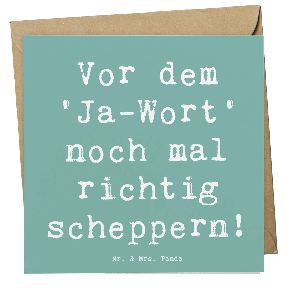 Deluxe Karte Vor dem 'Ja-Wort' noch mal richtig scheppern! Karte, Grußkarte, Klappkarte, Einladungskarte, Glückwunschkarte, Hochzeitskarte, Geburtstagskarte, Hochwertige Grußkarte, Hochwertige Klappkarte, Hochzeit, Hochzeitsgeschenk, Ehe, Hochzeitsfeier, Trauung, Trauungsgeschenk, Verlobungsfeier, Verlobungsgeschenk, Hochzeitsgeschenkideen, Hochzeitsgeschenke für Brautpaar