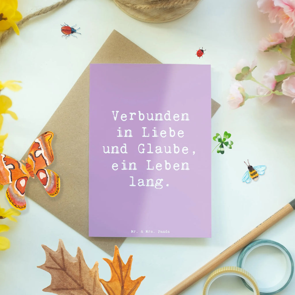 Grußkarte Verbunden in Liebe und Glaube, ein Leben lang. Grußkarte, Klappkarte, Einladungskarte, Glückwunschkarte, Hochzeitskarte, Geburtstagskarte, Karte, Ansichtskarten, Hochzeit, Hochzeitsgeschenk, Ehe, Hochzeitsfeier, Trauung, Trauungsgeschenk, Verlobungsfeier, Verlobungsgeschenk, Hochzeitsgeschenkideen, Hochzeitsgeschenke für Brautpaar