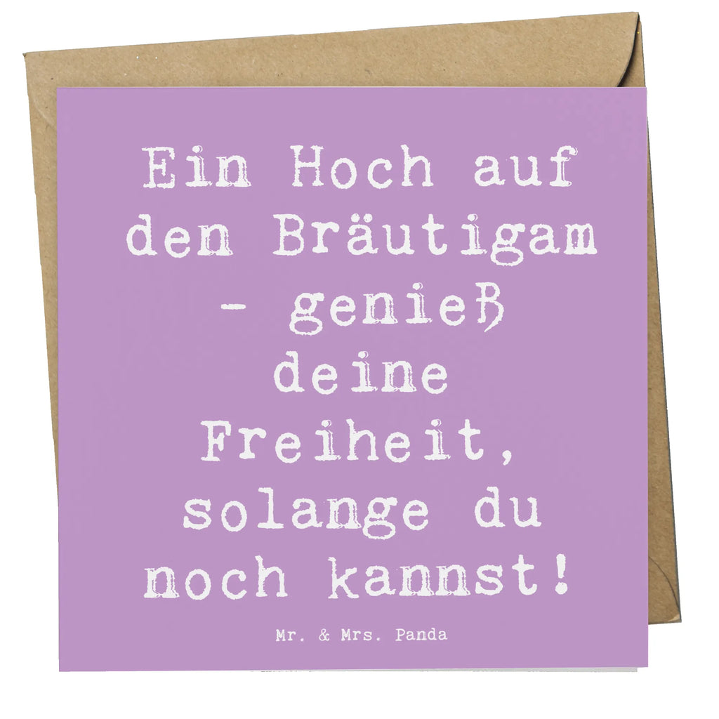 Deluxe Karte Ein Hoch auf den Bräutigam - genieß deine Freiheit, solange du noch kannst! Karte, Grußkarte, Klappkarte, Einladungskarte, Glückwunschkarte, Hochzeitskarte, Geburtstagskarte, Hochwertige Grußkarte, Hochwertige Klappkarte, Hochzeit, Hochzeitsgeschenk, Ehe, Hochzeitsfeier, Trauung, Trauungsgeschenk, Verlobungsfeier, Verlobungsgeschenk, Hochzeitsgeschenkideen, Hochzeitsgeschenke für Brautpaar