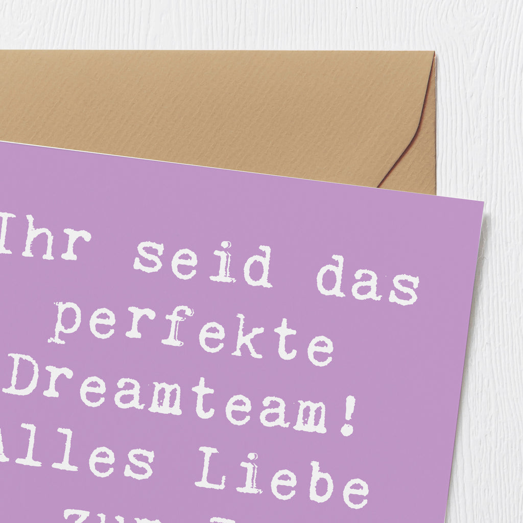 Deluxe Karte Spruch 3. Hochzeitstag Lederhochzeit Dreamteam Karte, Grußkarte, Klappkarte, Einladungskarte, Glückwunschkarte, Hochzeitskarte, Geburtstagskarte, Hochwertige Grußkarte, Hochwertige Klappkarte, Hochzeit, Hochzeitsgeschenk, Ehe, Hochzeitsfeier, Trauung, Trauungsgeschenk, Verlobungsfeier, Verlobungsgeschenk, Hochzeitsgeschenkideen, Hochzeitsgeschenke für Brautpaar