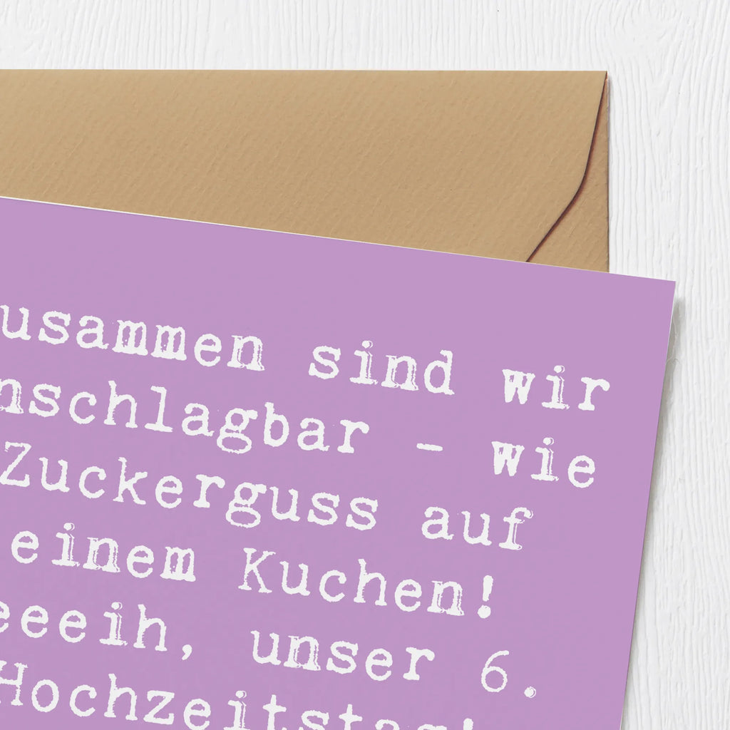 Deluxe Karte Spruch 6. Hochzeitstag Zuckerhochzeit Karte, Grußkarte, Klappkarte, Einladungskarte, Glückwunschkarte, Hochzeitskarte, Geburtstagskarte, Hochwertige Grußkarte, Hochwertige Klappkarte, Hochzeit, Hochzeitsgeschenk, Ehe, Hochzeitsfeier, Trauung, Trauungsgeschenk, Verlobungsfeier, Verlobungsgeschenk, Hochzeitsgeschenkideen, Hochzeitsgeschenke für Brautpaar