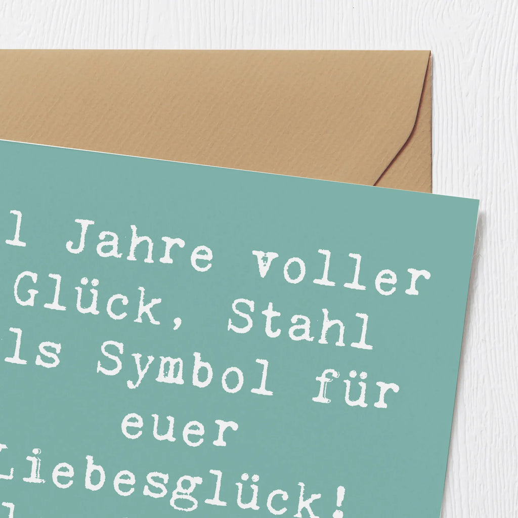 Deluxe Karte Spruch 11. Hochzeitstag Stahlhochzeit Karte, Grußkarte, Klappkarte, Einladungskarte, Glückwunschkarte, Hochzeitskarte, Geburtstagskarte, Hochwertige Grußkarte, Hochwertige Klappkarte, Hochzeit, Hochzeitsgeschenk, Ehe, Hochzeitsfeier, Trauung, Trauungsgeschenk, Verlobungsfeier, Verlobungsgeschenk, Hochzeitsgeschenkideen, Hochzeitsgeschenke für Brautpaar