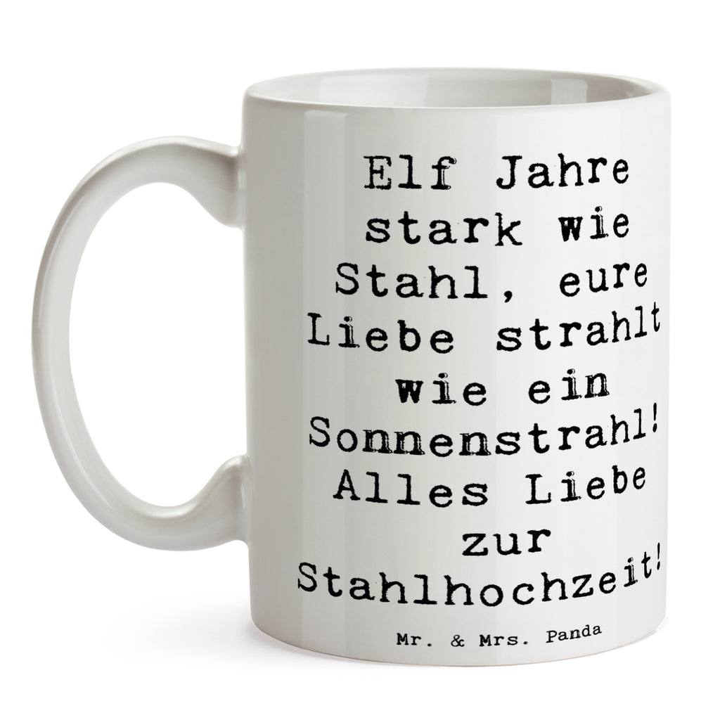 Tasse Spruch 11. Hochzeitstag Stahlhochzeit Tasse, Kaffeetasse, Teetasse, Becher, Kaffeebecher, Teebecher, Keramiktasse, Porzellantasse, Büro Tasse, Geschenk Tasse, Tasse Sprüche, Tasse Motive, Kaffeetassen, Tasse bedrucken, Designer Tasse, Cappuccino Tassen, Schöne Teetassen, Hochzeit, Hochzeitsgeschenk, Ehe, Hochzeitsfeier, Trauung, Trauungsgeschenk, Hochzeitskarte, Verlobungsfeier, Verlobungsgeschenk, Hochzeitsgeschenkideen, Hochzeitsgeschenke für Brautpaar