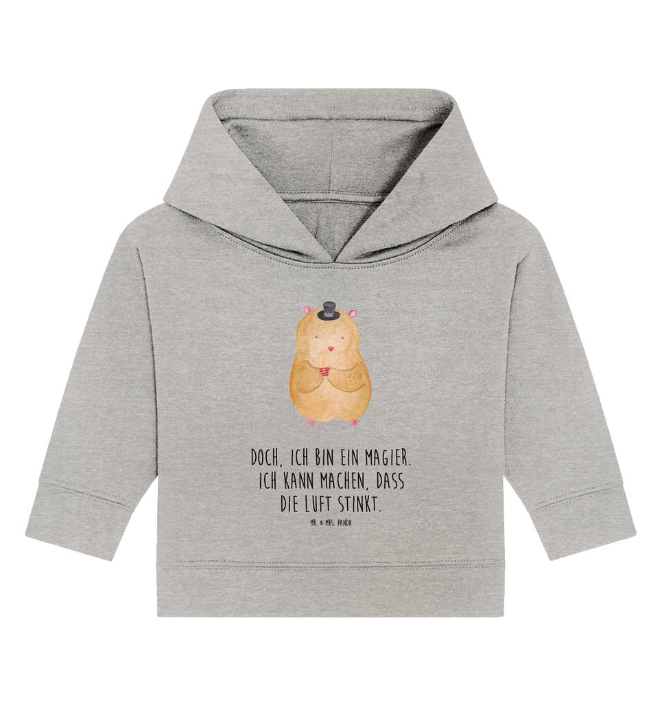 Organic Baby Hoodie Hamster Hut Baby Kapuzenshirt, Baby Kapuzensweatshirt, Baby Hoodie, Baby Pullover, Tiermotive, Gute Laune, lustige Sprüche, Tiere, Hamster, Hut, Magier, Zylinder, Zwerghamster, Zauberer