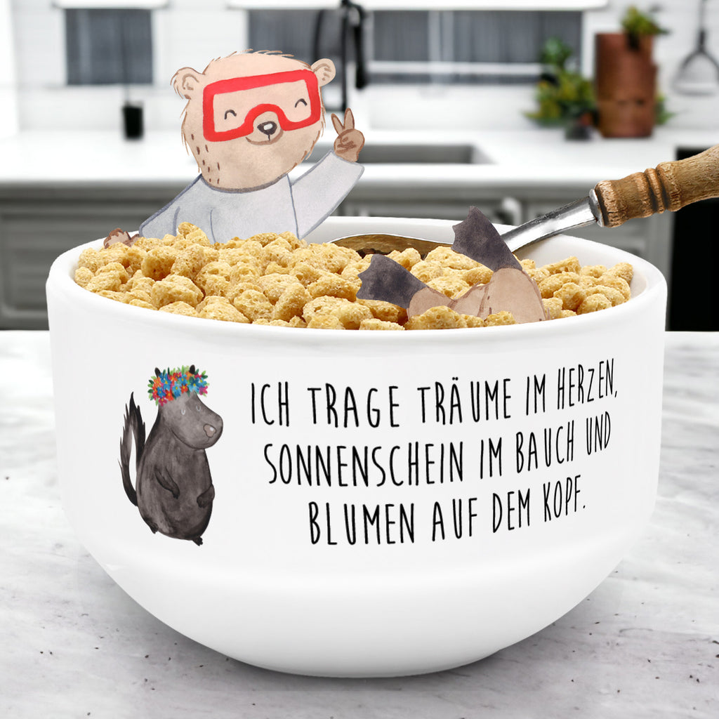 Müslischale Stinktier Blumenmaedchen Müslischale, Müslischüssel, Früstücksschüssel, Schüssel, Keramik Schüssel, Dessertschüssel, Salatschüssel, Suppenschüssel, Obstschale, Porzellan Schale, Snackschale, Müsli schalen, Müsli schale, Müslischale Keramik, Müslischalen bunt, Weiße Müslischalen, Bunte Müslischalen, Müslischale Porzellan, Müslischale lustig, Keramik Müslischale, Frühstücksschalen, Schöne Müslischalen, Müslischale mit Spruch, Stinktier, Skunk, Wildtier, Raubtier, Stinker, Stinki, Yoga, Namaste, Lebe, Liebe, Lache