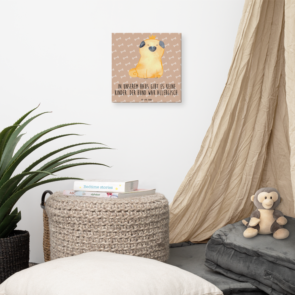 Leinwand Bild Mops Krone Leinwand, Bild, Kunstdruck, Wanddeko, Dekoration, Hund, Hundemotiv, Haustier, Hunderasse, Tierliebhaber, Hundebesitzer, Sprüche, Mops, allergisch, kinderlos, Hausregel, Hundebesitzer. Spruch, lustig