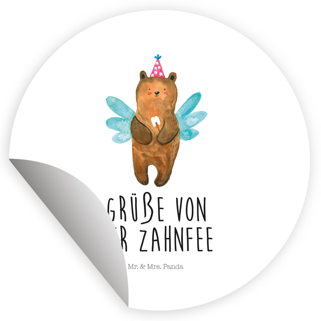 Rund Aufkleber Zahnfee Bär Sticker, Aufkleber, Etikett, Bär, Teddy, Teddybär, Zahnfee, Fee, Milchzahn, Erster Zahn