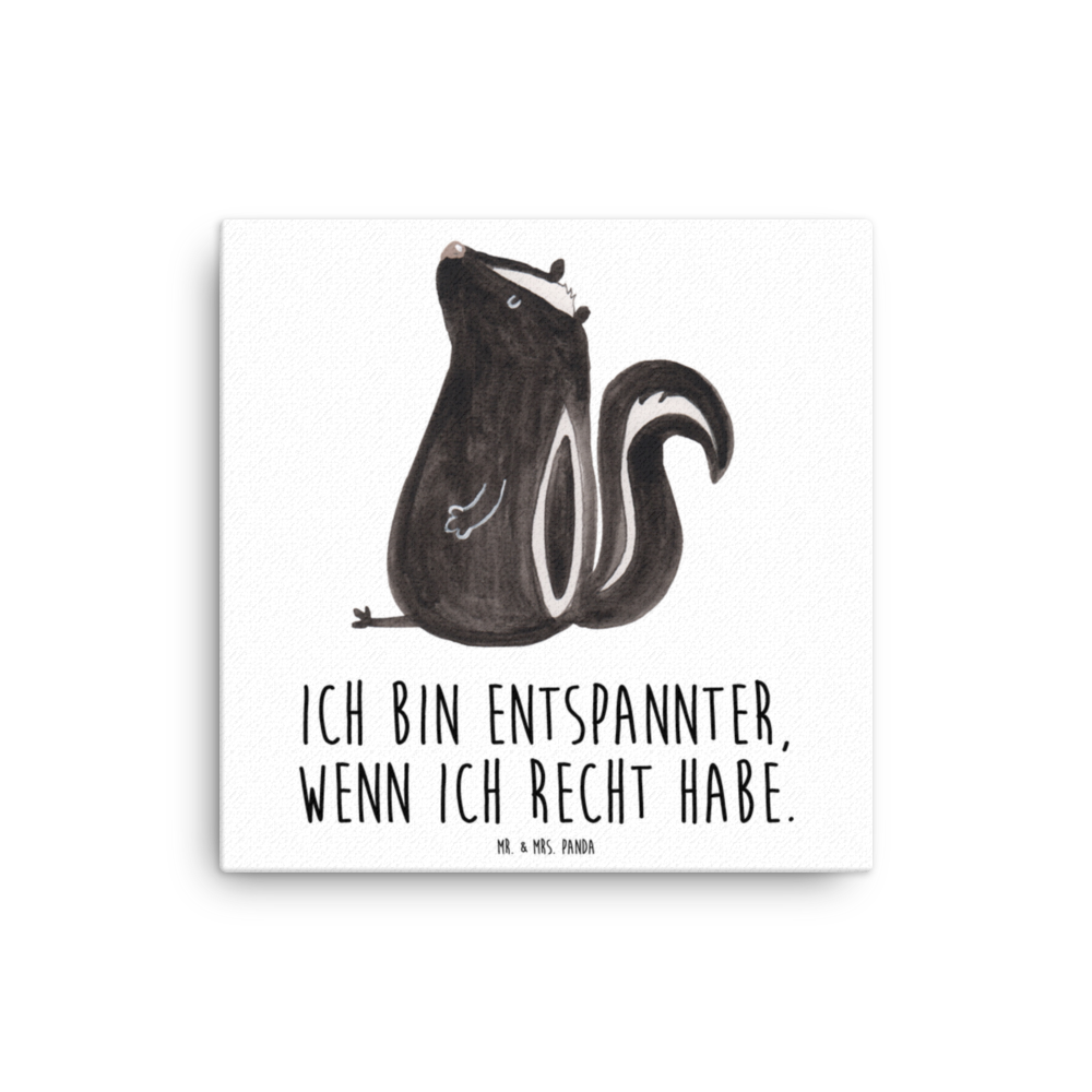 Leinwand Bild Stinktier Sitzen Leinwand, Bild, Kunstdruck, Wanddeko, Dekoration, Stinktier, Skunk, Wildtier, Raubtier, Stinker, Stinki, Spruch, Büro, Recht, Besserwisser