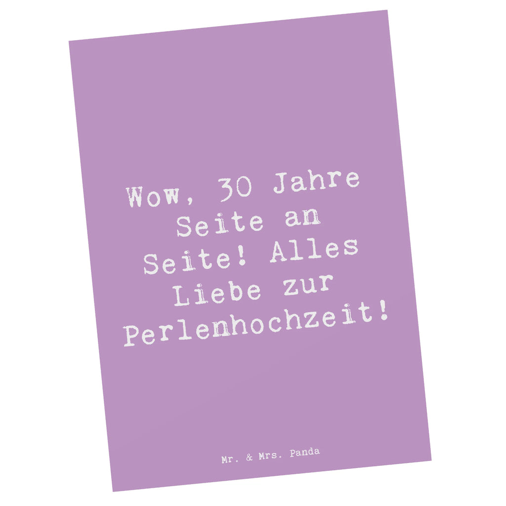 Postkarte Wow, 30 Jahre Seite an Seite! Alles Liebe zur Perlenhochzeit! Postkarte, Karte, Geschenkkarte, Grußkarte, Einladung, Ansichtskarte, Geburtstagskarte, Einladungskarte, Dankeskarte, Ansichtskarten, Einladung Geburtstag, Einladungskarten Geburtstag, Hochzeit, Hochzeitsgeschenk, Ehe, Hochzeitsfeier, Trauung, Trauungsgeschenk, Hochzeitskarte, Verlobungsfeier, Verlobungsgeschenk, Hochzeitsgeschenkideen, Hochzeitsgeschenke für Brautpaar