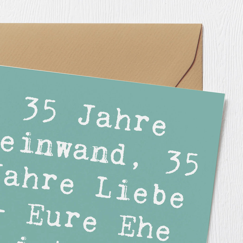 Deluxe Karte Spruch 35. Hochzeitstag Leinwandhochzeit Karte, Grußkarte, Klappkarte, Einladungskarte, Glückwunschkarte, Hochzeitskarte, Geburtstagskarte, Hochwertige Grußkarte, Hochwertige Klappkarte, Hochzeit, Hochzeitsgeschenk, Ehe, Hochzeitsfeier, Trauung, Trauungsgeschenk, Verlobungsfeier, Verlobungsgeschenk, Hochzeitsgeschenkideen, Hochzeitsgeschenke für Brautpaar