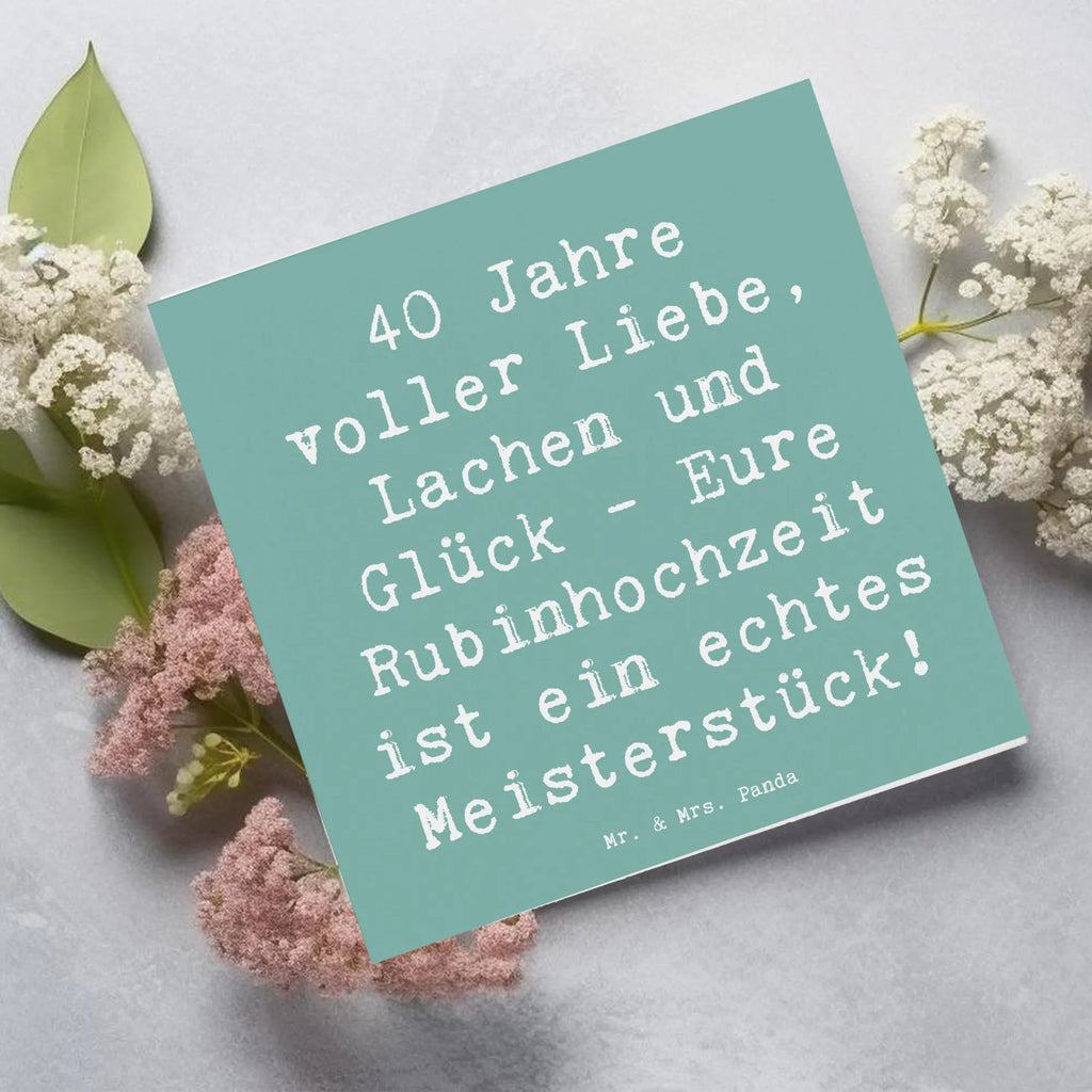 Deluxe Karte Spruch 40. Hochzeitstag Rubinhochzeit Karte, Grußkarte, Klappkarte, Einladungskarte, Glückwunschkarte, Hochzeitskarte, Geburtstagskarte, Hochwertige Grußkarte, Hochwertige Klappkarte, Hochzeit, Hochzeitsgeschenk, Ehe, Hochzeitsfeier, Trauung, Trauungsgeschenk, Verlobungsfeier, Verlobungsgeschenk, Hochzeitsgeschenkideen, Hochzeitsgeschenke für Brautpaar