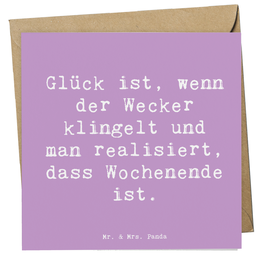 Deluxe Karte Spruch Glück am Wochenende Karte, Grußkarte, Klappkarte, Einladungskarte, Glückwunschkarte, Hochzeitskarte, Geburtstagskarte, Hochwertige Grußkarte, Hochwertige Klappkarte