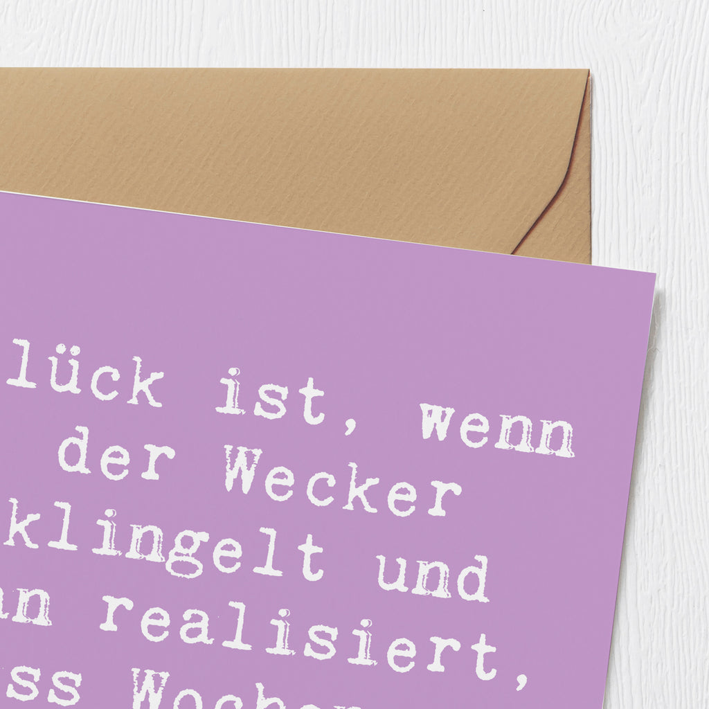 Deluxe Karte Spruch Glück am Wochenende Karte, Grußkarte, Klappkarte, Einladungskarte, Glückwunschkarte, Hochzeitskarte, Geburtstagskarte, Hochwertige Grußkarte, Hochwertige Klappkarte