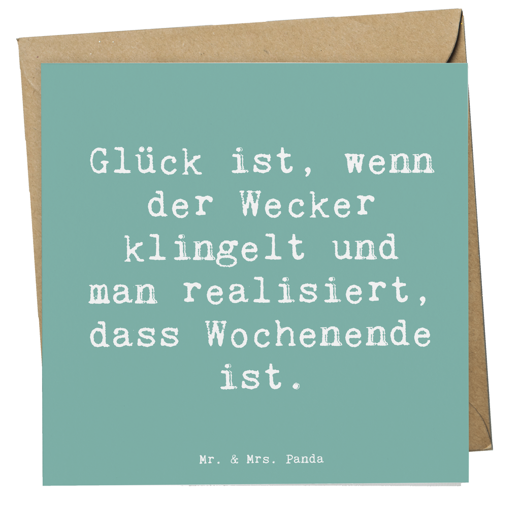 Deluxe Karte Spruch Glück am Wochenende Karte, Grußkarte, Klappkarte, Einladungskarte, Glückwunschkarte, Hochzeitskarte, Geburtstagskarte, Hochwertige Grußkarte, Hochwertige Klappkarte