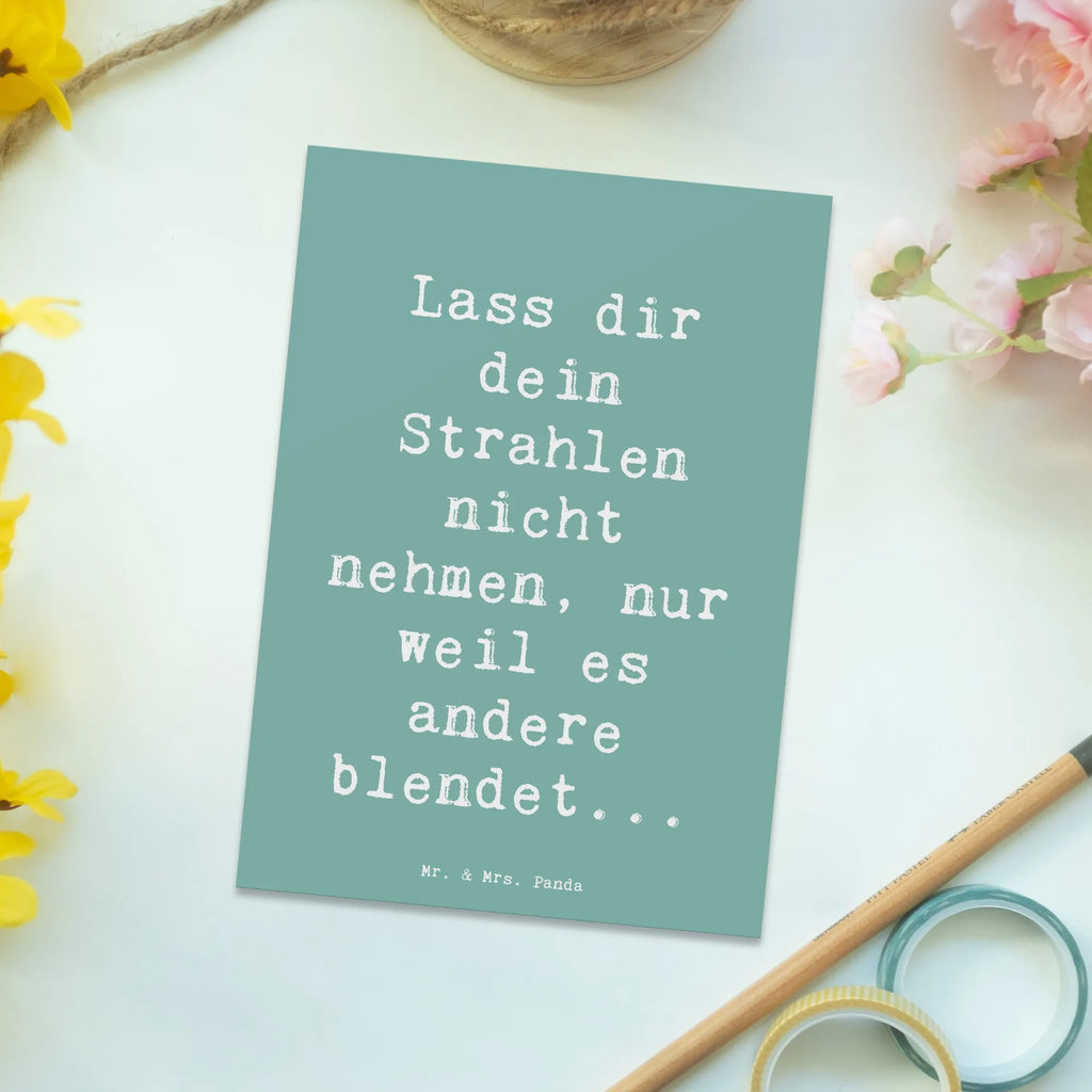 Postkarte Spruch Selbstvertrauen Strahlen Postkarte, Karte, Geschenkkarte, Grußkarte, Einladung, Ansichtskarte, Geburtstagskarte, Einladungskarte, Dankeskarte, Ansichtskarten, Einladung Geburtstag, Einladungskarten Geburtstag