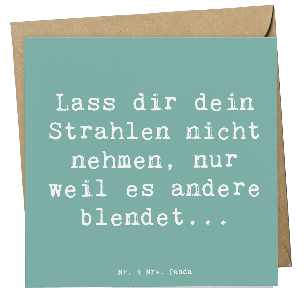 Deluxe Karte Spruch Selbstvertrauen Strahlen Karte, Grußkarte, Klappkarte, Einladungskarte, Glückwunschkarte, Hochzeitskarte, Geburtstagskarte, Hochwertige Grußkarte, Hochwertige Klappkarte