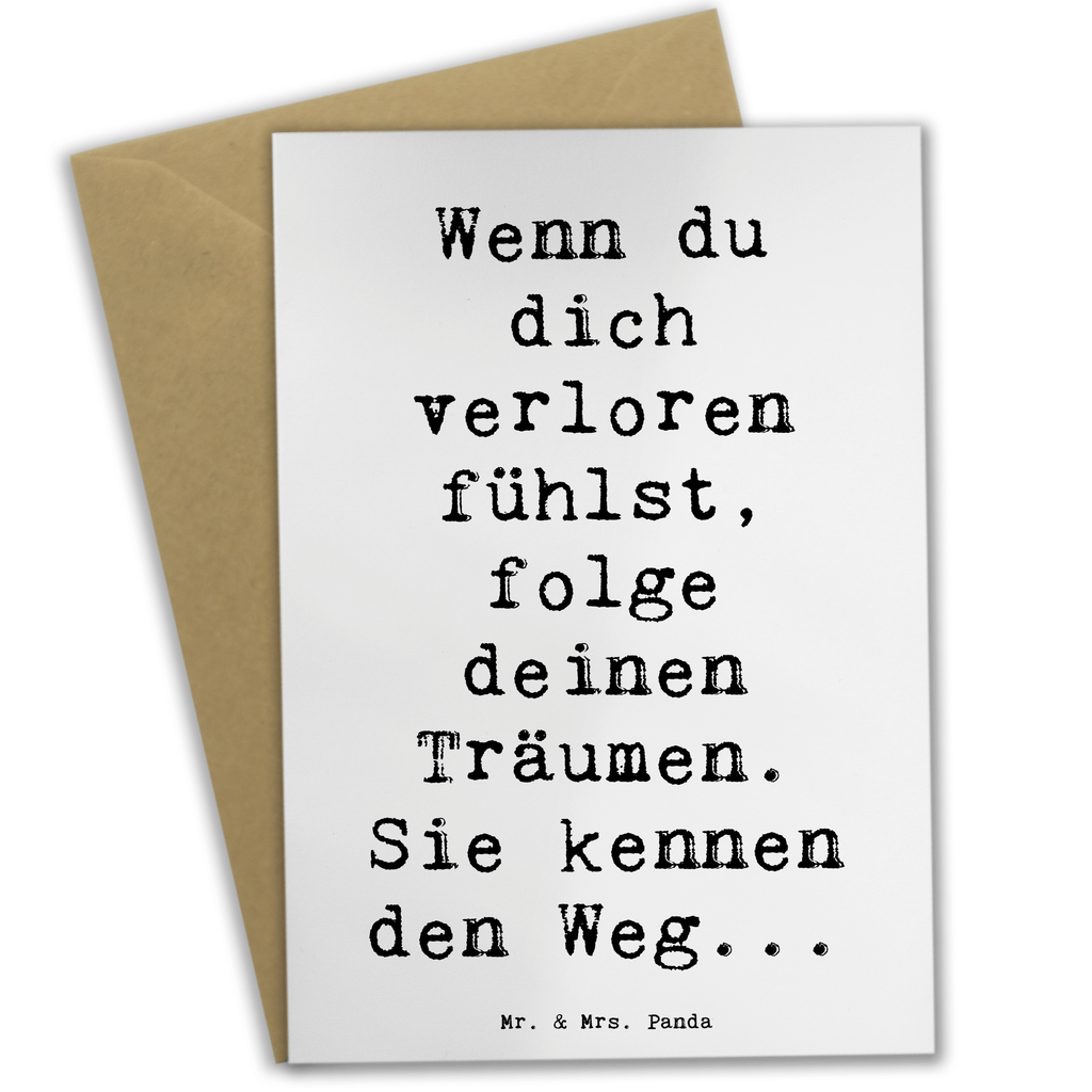 Grußkarte Spruch Selbstzweifel und Träume Grußkarte, Klappkarte, Einladungskarte, Glückwunschkarte, Hochzeitskarte, Geburtstagskarte, Karte, Ansichtskarten