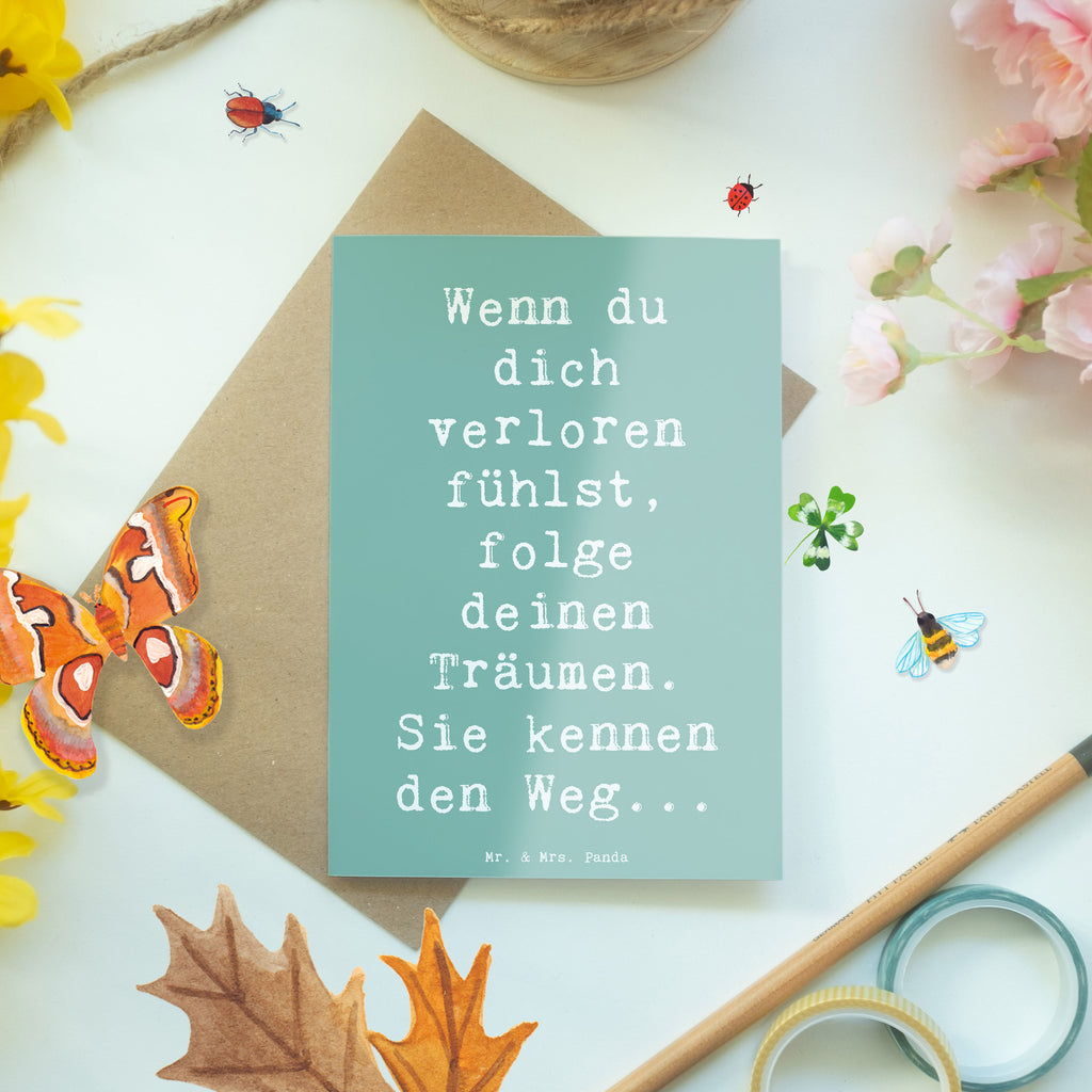 Grußkarte Spruch Selbstzweifel und Träume Grußkarte, Klappkarte, Einladungskarte, Glückwunschkarte, Hochzeitskarte, Geburtstagskarte, Karte, Ansichtskarten